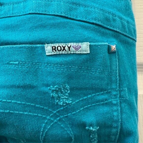 Roxy Womens Distressed Turquoise Skinny Jeans With Front & Back Pockets - Picture 9 of 16